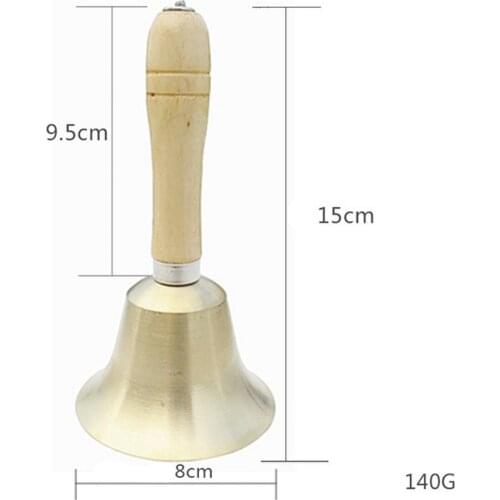 Finest Copper Hand Bell With Wooden Handle For School Restaurant
