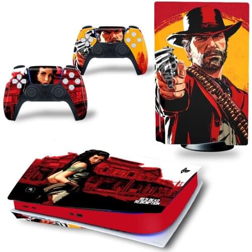 Red Daed PS5 Standard Disc Edition Skin Sticker Decal Cover for PlayStation 5 Console & Controller PS5 Skin Sticker Vinyl