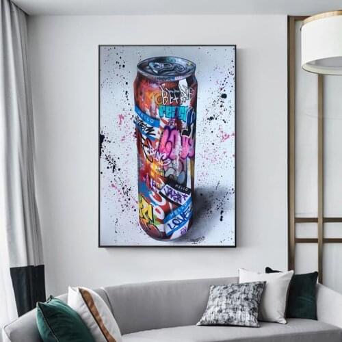 Graffiti Art Drink Bottle Wall Art Posters Prints Abstract Canvas Painting Modern Wall Pictures for Living Room Home Cuadros