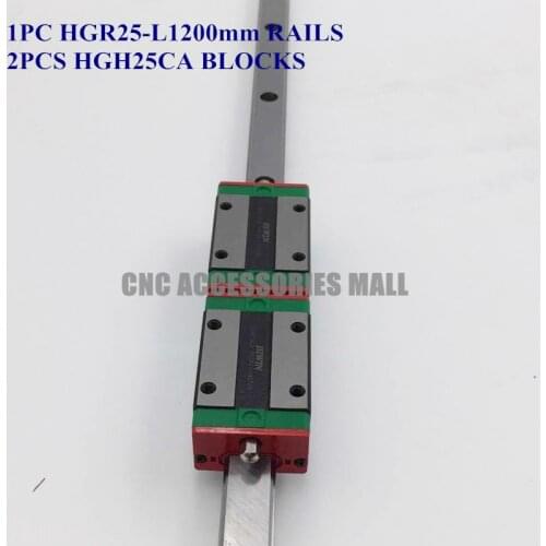 1pc Original HIWIN Linear Guide HGR25 -L 1200mm rail with 2pcs HGH25CA HIWIN Linear Bearing Carriage