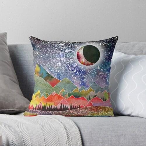 Camping under the moon Throw Pillow Cushion Cover Polyester throw pillows case on sofa home living room car seat decor 45x45cm