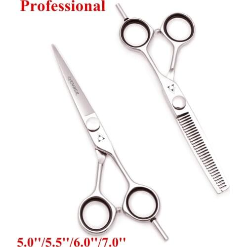 5.0 5.5 6.0 7.0 Hair Scissors 440C Professional Hairdressing Scissors Barber Thinning Shears Hair Cutting Scissors Set 1021