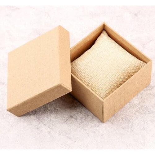 Simple Paper Watch Box for casual wristwatch natural wooden watch with Foam Pad Pillow Dropshipping