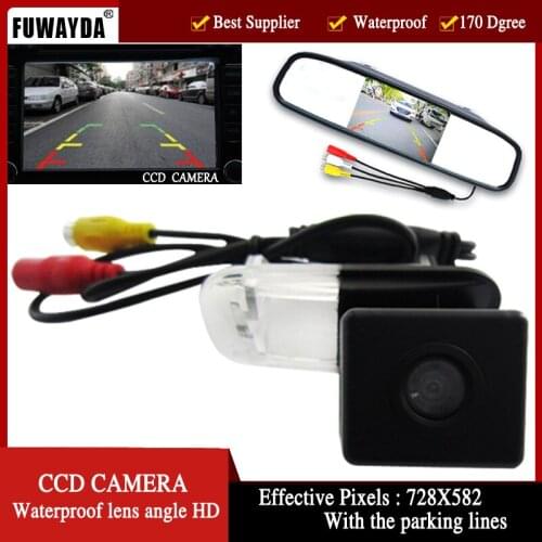 FUWAYDA wire Color CCD Car RearView Camera for Mercedes-Benz B200 A-class W169 B-Class T245 with 4.3Inch Rearview Mirror Monitor