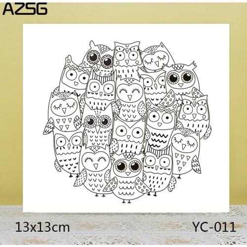 AZSG Lovely Owl Clear Stamps/Seals For DIY Scrapbooking/Card Making/Album Decorative Silicone Stamp Crafts