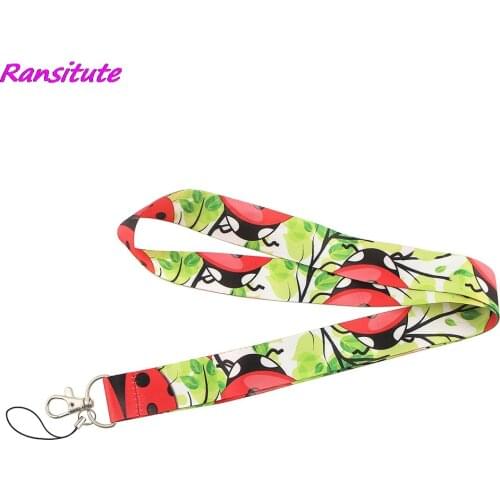 Ransitute R1578 Insect Ladybug Keychain Tags Strap Neck Lanyards For Keys ID Card Pass Gym Phone USB Badge Holder DIY Hang Rope