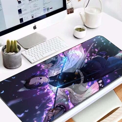 Ghost Slayer Rubber Gaming Mouse Pad XL Large Speed Keyboard Mouse Pad Laptop Desk Pad Locking Mouse Pad Suitable for CSGO Dota2