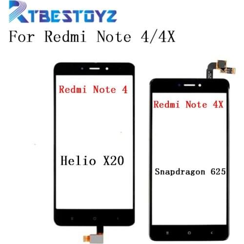 RTBESTOYZ 5.5'' Touch Screen Digitizer Sensor Outer Glass Lens Parts For Xiaomi Redmi Note 4 Note 4X Note4