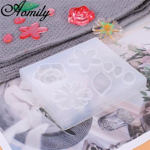 Aomily Flower Leaves Crystal Epoxy Silicone Molds Jewelry Resin Tools Hand Craft Gifts Making Cake Decorating Tools Cake Molds