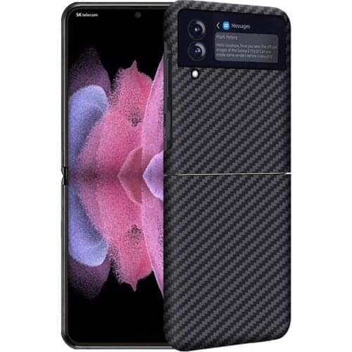 For Samsung Z Flip3 Carbon Fiber Ultra-thin Phone Case Protective Shell Cover Full Body Protection for Samsung Z Flip3 Phone