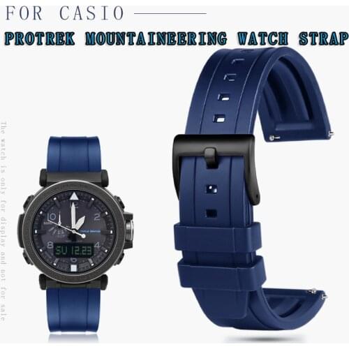 Waterproof rubber watch band adapted to Casio mountaineering PRW-6600 PRG-600Y PRG-650 watch strap male