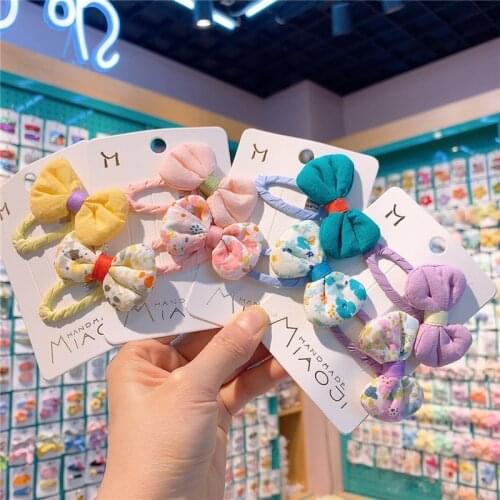 2021 New Sweet Girl Simple Beautiful Floral Hairpin Headwear Fashion Childrens Fabric Bow BB Clip Hair Accessories