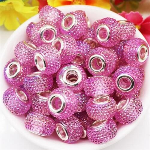 10Pcs New Crystal Shape Round European Spacer Opaque Bayberry Beads for Bracelet Charms Necklace for Women DIY Jewelry Making