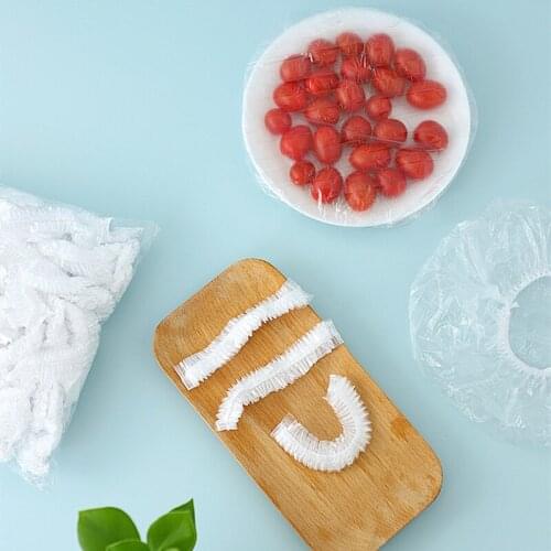 100Pcs Elastic Food Covers Reusable Food Storage Covers Translucent Plastic Wrap Cover for Bowl Dish Plate Chicken food storage