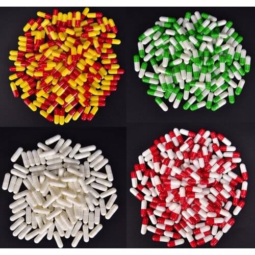 1000Pcs Multicolor Empty Capsules Pill Gel Separated Box Medicine Pill Delicate Box Bottle Capsule Shaped Smart Pill Box
