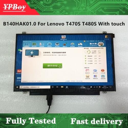 14" For Lenovo Thinkpad T470S T480S LCD LED Display Touch Screen matrix FRU: 00NY420 01LW093 FHD 40PIN B140HAK01.0 NV140FHM-T00