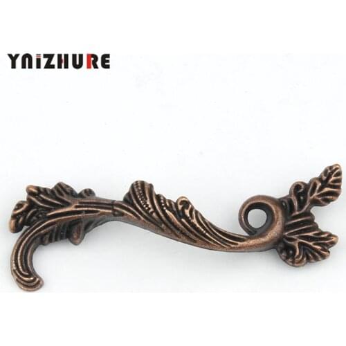 2pcs Antique Furniture Handles Leaves Striped Carved Handle Drawer Door Knobs Jewelry Wood Box Bronze Cabinet Cupboard Pulls