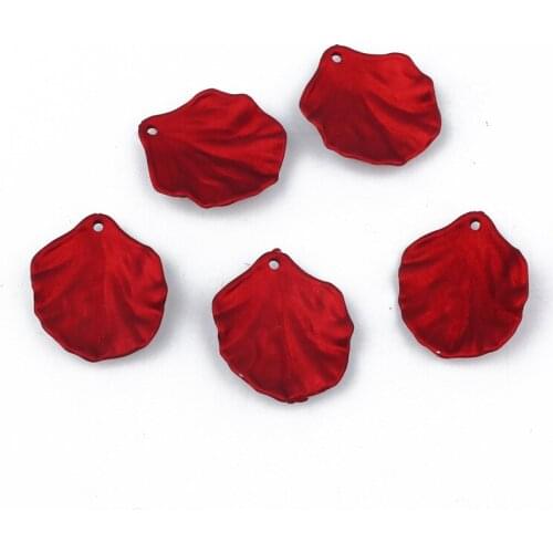 5pcs Hot Red Rose Flowers Petals Resin Charms Earring Findings Bracelet Spacer Connector Diy Eardrop Pendant Jewelry Make F160