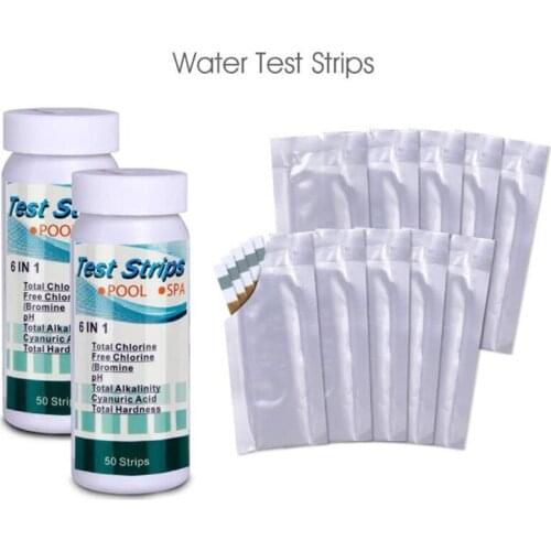 50pcs 6 In 1 Multipurpose Chlorine PH Test Strips SPA Swimming Pool Water Tester Paper