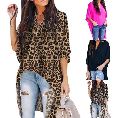 80% New Arrival ！！！Fashion Casual Women Irregular V-Neck Blouse Half Flare Sleeve Loose Shirt Top