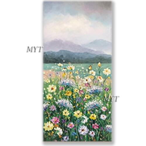 Abstract Heavy Textured Acrylic Knife Flowers Oil Painting 100% Hand-painted Outdoor Spring Landscape For Wall Decorative Item