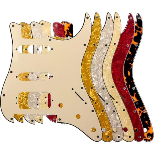 Pleroo Guitar Accessories strat HSS Pickguard with 11 Screws for Fender Deluxe Stratocaster Floyd Rose Bridge Cut st guitarra