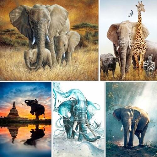 Full Square/Round DIY Diamond Painting Elephant Animal Rhinestone Embroidery Cross Stitch Decoration Gift New Product Promotion