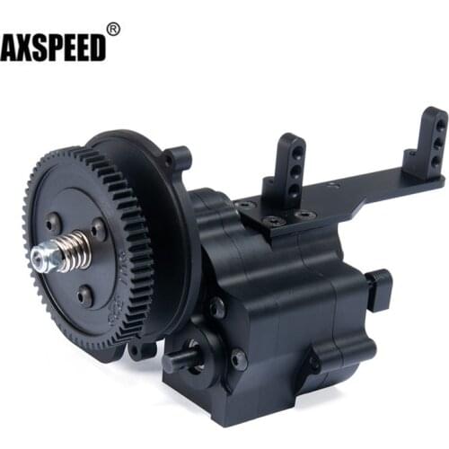 AXSPEED CNC aluminum transmission case Transfer box 2 Speed Transmission for Axial Wraith 90048 1/10 RC Car Crawler
