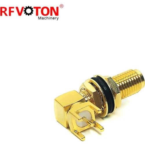 Free shipping RFVOTON 10pieces right angle SMA female bulkhead with O ring for PCB Mount connector