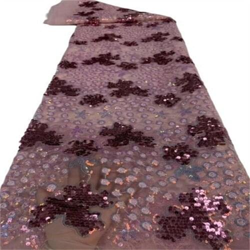 Glitters Sequins Lace Fabric for Women Wedding Dress African Lace Fabrics with Peach French Tulle Mesh Lace Bridal Materials