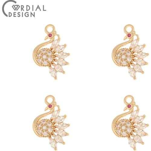 Cordial Design 50Pcs 12*18MM DIY Pendant/Jewelry Findings & Components/Earring Making/CZ Charms/Hand Made/Earrings Accessories