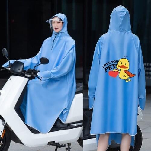 High Quality Creative Raincoat Women/Men Hooded Poncho Motorcycle Rainwear Long Style Hiking Poncho Environmental Rain Jacket