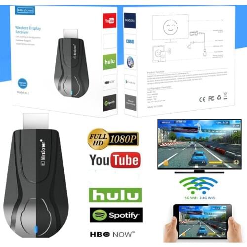 K11 1080P HDMI-compatible TV Stick WiFi Display TV Dongle Receiver Mirror Share Screen For Miracast Air Play Mira Cast DLNA 2.4G