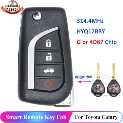 KEYECU for Toyota Camry HYQ12BBY 314.4MHz 4 Button New Style Upgraded G or 4D67 Chip for Toyota Camry Avalon Corolla Matrix RAV4