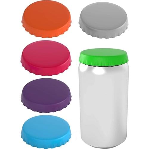 5PCS Lids Bottle Caps Closures Can Covers Caps Topper Stopper Silicon Lid Food Cans Fits Universal Reusable Lid For Soda Can