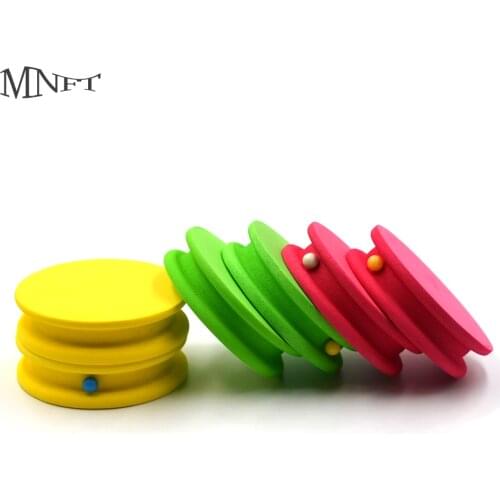 MNFT 5Pcs 64mm Fishing Line Storage Foam Spools Red Green Yellow Circular Winding Plates Fishing Accessories
