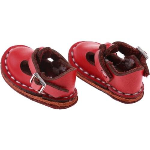 Fashion Red Ankle Belt Shoes for 12inch Blythe Dolls Clothes Accessory