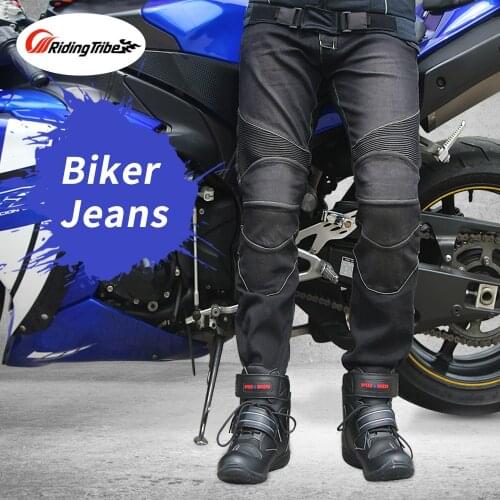 Riding Tribe Motorcycle Mens Biker Jeans Protective Gear Motocross Motorbike Racing Breathable Pants Straight Trousers HP-11
