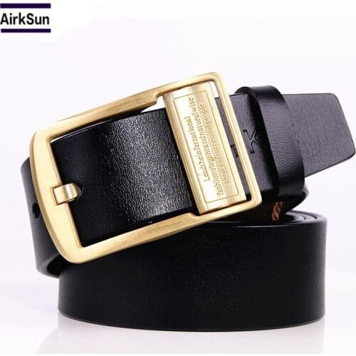 2017 men belt leather luxury high quality cow genuine leather belts for men vintage pin buckle for jeans cinto masculino