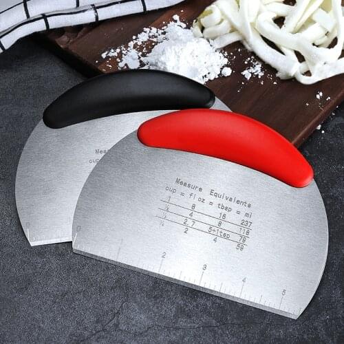 2colours set 1 Kitchen Stainless Scraper Dough Cake Pizza Cutter Bread Separator Scale Knife
