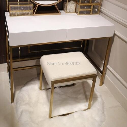 2019 Brand New square luxury cosmetic Gold metal chair house furniture nordic furniture chairs modern furniture