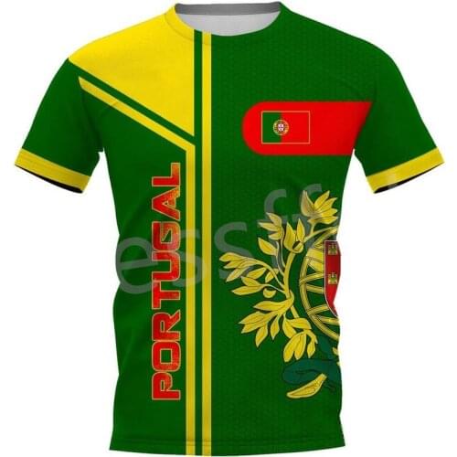 Tessffel New Brand Country Portugal Flag Symbol NewFashion 3DPrint Summer Casual Unisex Tee Shorts Sleeve T-Shirts Men/Women A5