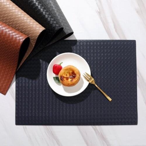 New Woven Leather Placemat Hotel Home Table Mat Oil-Proof Non-Slip Insulation Mat