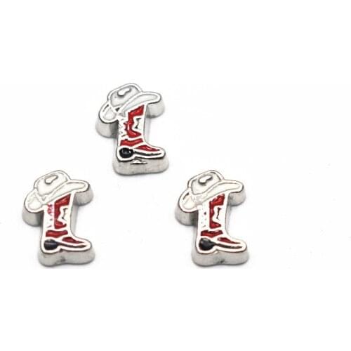 Wholesale 10pcs/lot boot floating charms silver Alloy charms living glass memory lockets DIY jewelry