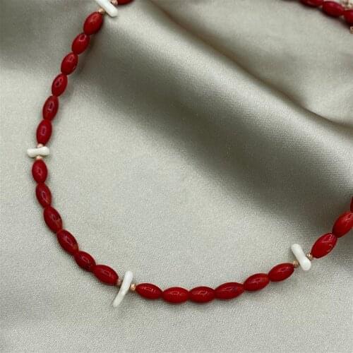 Coral Stone Havlit Detailed Necklace