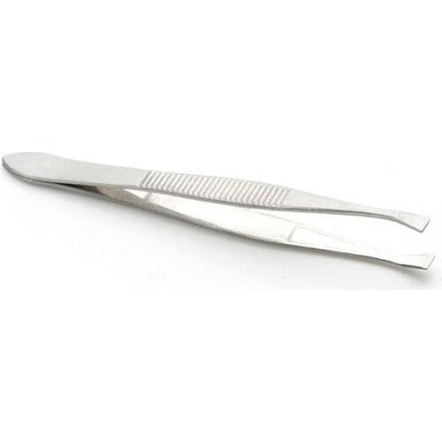 1PCS Eyebrow Hair Tweezers Professional Eyebrow Hair Removal Tweezer Flat Tip Tool Steel Face Hair Removal Tool