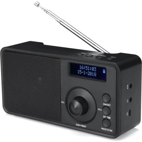 Portable DAB + Digital Radio Wireless Bluetooth Stereo Speaker LCD Display Outdoor Headset Support Alarm Clock FM AUX