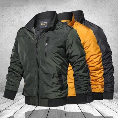 Casual Waterproof Spring 2021 Military Jacket Mens top Jackets Coats Men Outerwear Casual Brand Zipper Thin Coat Stand-Collar
