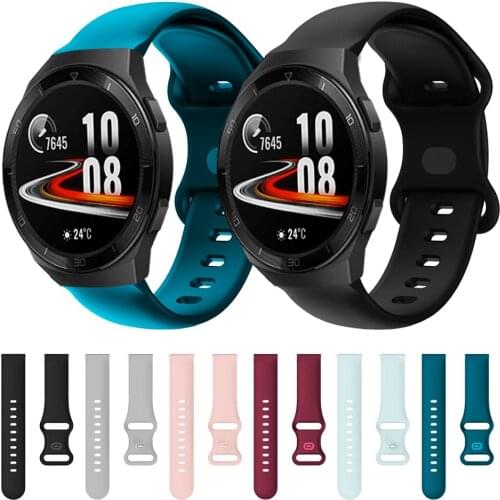 Sport Soft Silicone Double buckle Strap for Huawei Watch GT 2e Strap for Watch GT2 Pro 42mm 46mm Bracelet Replacement Watchband