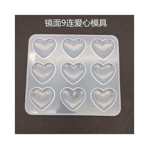 DIY Crystal Drip 9 with Love Mold Silicone Mirror Pendant Hand Incense Gypsum Incense Stone Decoration Die